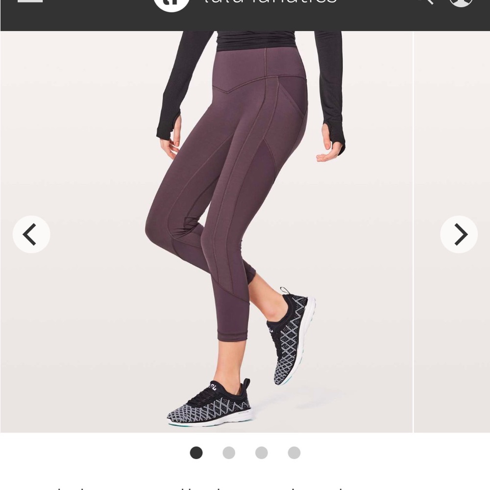 Lululemon All the Right Places Crop II 23”, Black Current, Excellent Condition